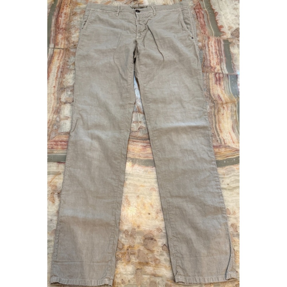 INCOTEX Mens Corduroy Chino Trousers Pants Tan Slim Fit Straight Leg 36